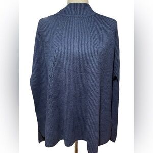 NEW One Size J. Jill Sweater Poncho Pullover Vest Blue Womens $89